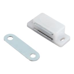 Essentials 2-Hole Magnetic Cabinet Catch White 41mm x 16mm 25 Pack
