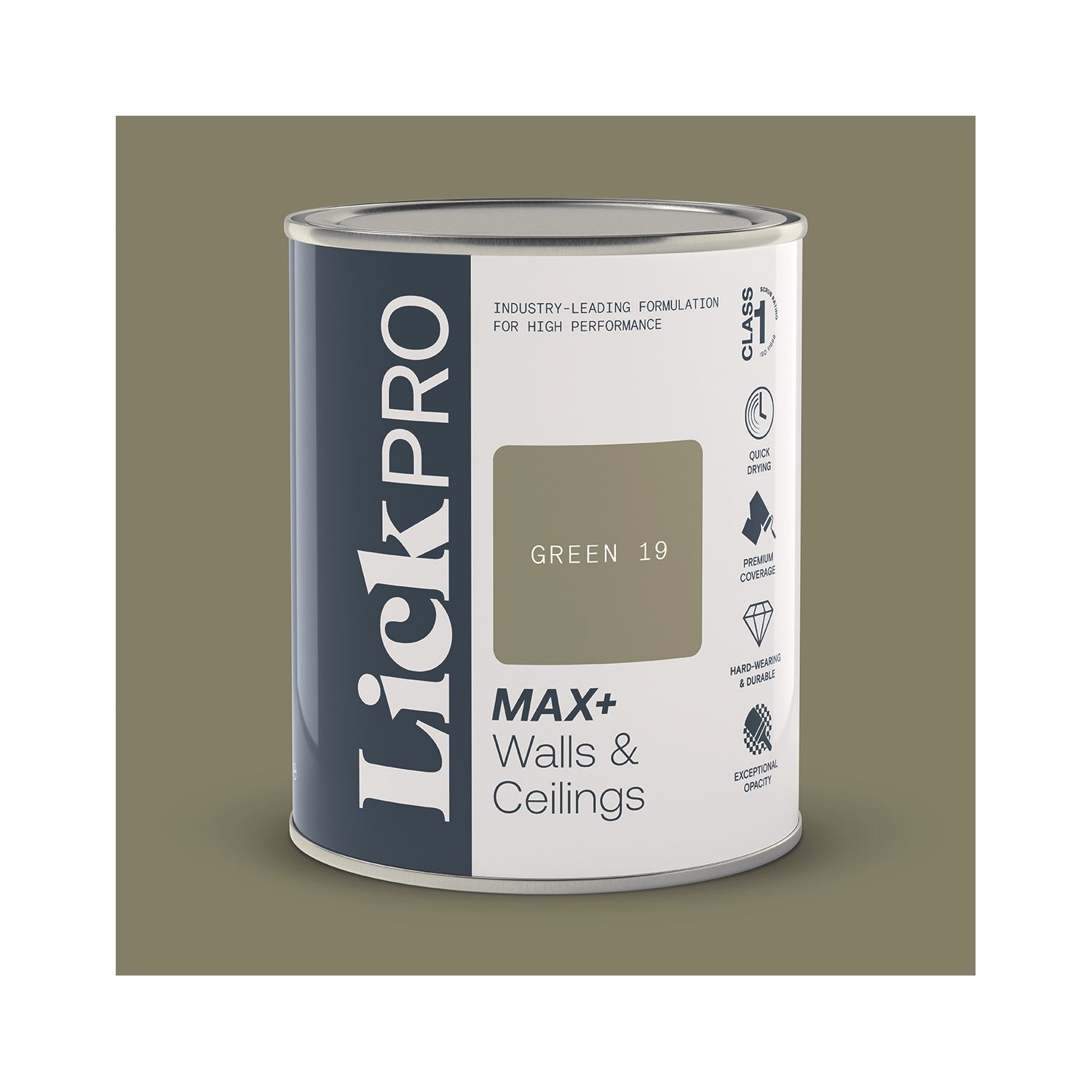 LickPro Max+ 1Ltr Green 19 Matt Emulsion Paint (215TM)