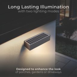 Luceco  Outdoor LED Solar Brick Light With PIR Sensor Grey 800lm