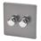 Varilight V-Pro 2-Gang 2-Way LED Dimmer Switch  Slate Grey with Colour-Matched Inserts