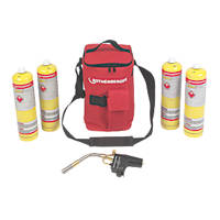 Rothenberger Hot Bag MAPP Super Fire Torch & 4 x MAP/PRO Gas Cylinders
