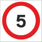 5mph Speed Limit Non-Reflective Stanchion Sign 450mm x 450mm