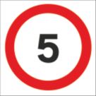 5mph Speed Limit Non-Reflective Stanchion Sign 450mm x 450mm