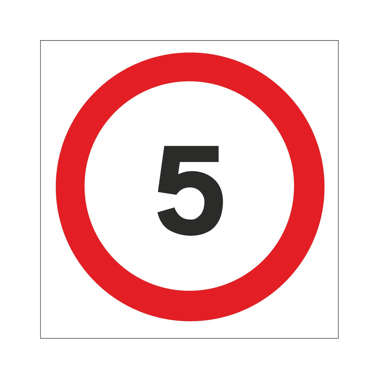 5mph Speed Limit Non-Reflective Stanchion Sign 450mm x 450mm (2165T)