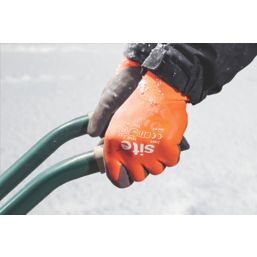 Site Hydrogrip Fully-Coated Latex Thermal Gloves Black / Orange Large