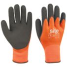 Site Hydrogrip Fully-Coated Latex Thermal Gloves Black / Orange Large