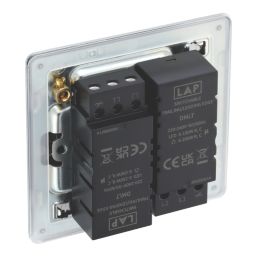 LAP  2-Gang 2-Way LED Dimmer Switch  Polished Chrome with Colour-Matched Inserts