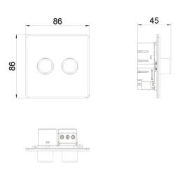 LAP  2-Gang 2-Way LED Dimmer Switch  Polished Chrome with Colour-Matched Inserts