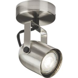 Knightsbridge  Round 1-Light Single GU10 Wall & Ceiling Spotlight Brushed Chrome