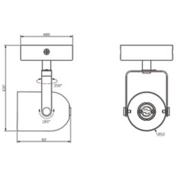 Knightsbridge  Round 1-Light Single GU10 Wall & Ceiling Spotlight Brushed Chrome
