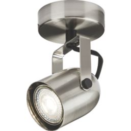 Knightsbridge  Round 1-Light Single GU10 Wall & Ceiling Spotlight Brushed Chrome