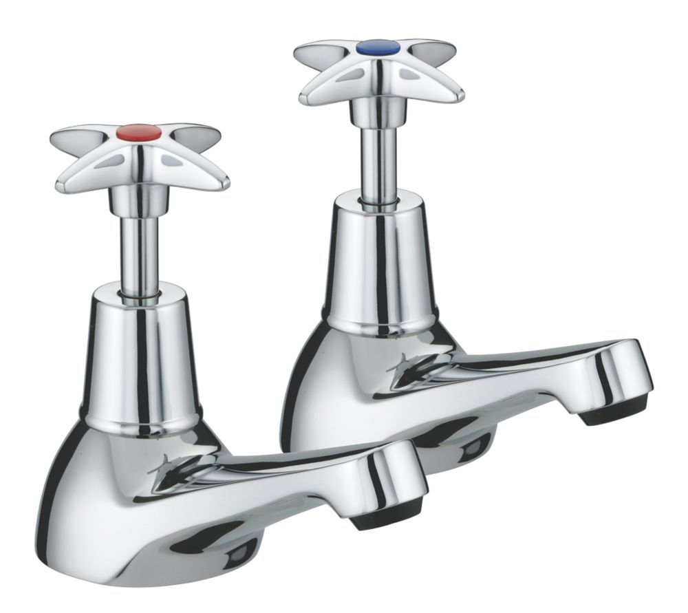 Bristan 5412 Cross Head Chrome 100mm Deck Mounted Cross Head 2 Tap ...