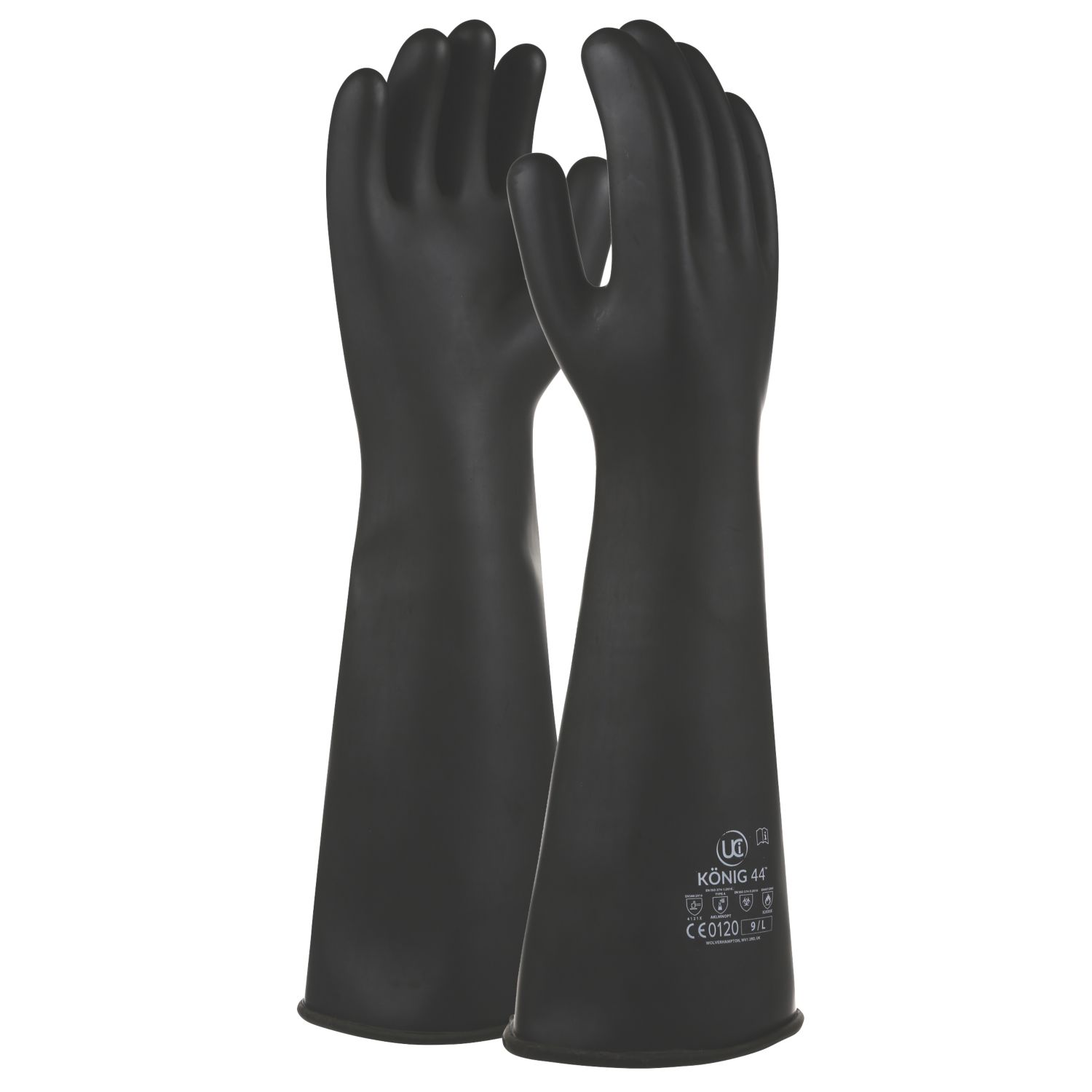 UCI Konig-44 Chemical Hazard Gauntlets Black Large (216JJ)