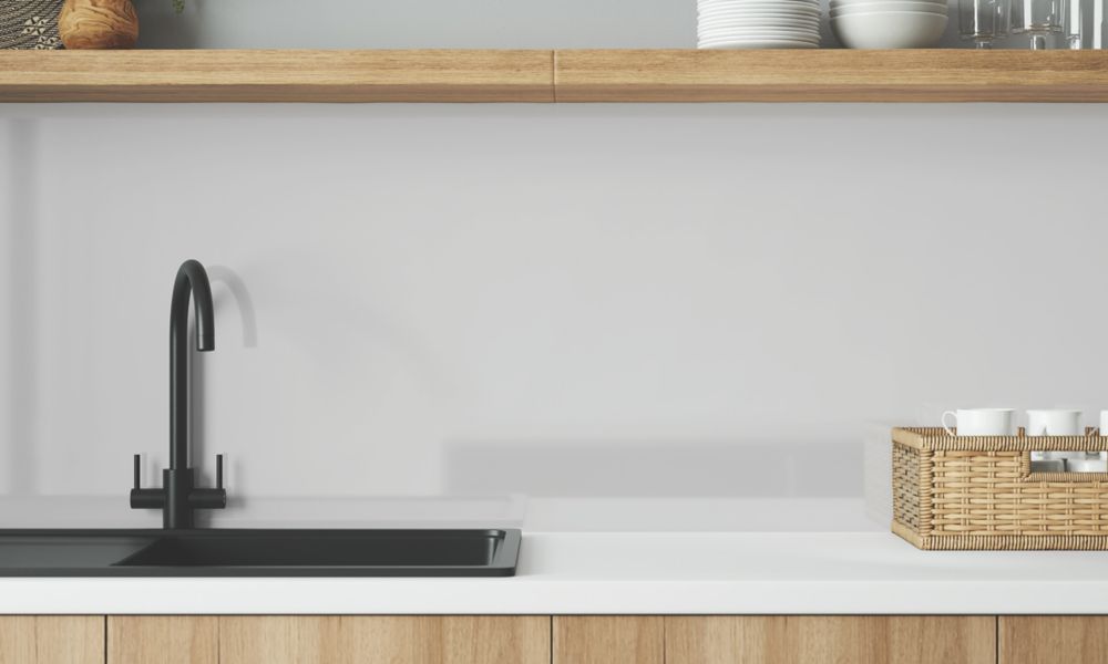 Wilsonart  Glacier White / Neptune Blue Mid-Rise Splashback 3050mm x 600mm x 4mm