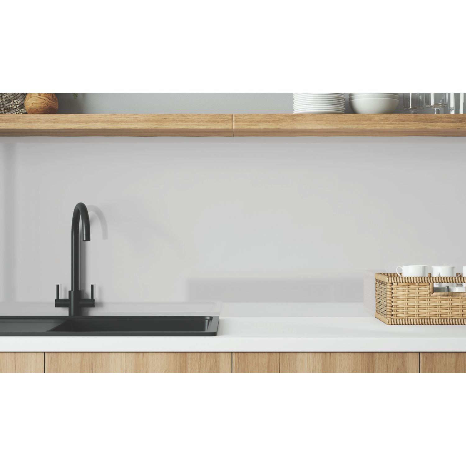 Wilsonart Glacier White/Neptune Blue Mid-Rise Splashback 3050mm x 600mm x 4mm (216JL)