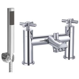 ETAL Oban Polished Chrome 159mm Deck Mounted Dual Control Manual Shower Mixer Tap