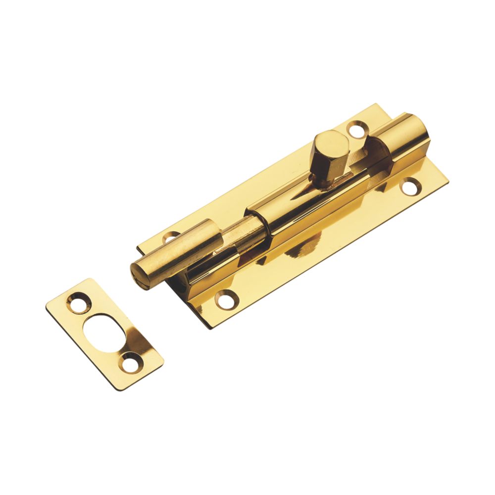 Necked Barrel Door Bolt Polished Brass 102mm - Screwfix