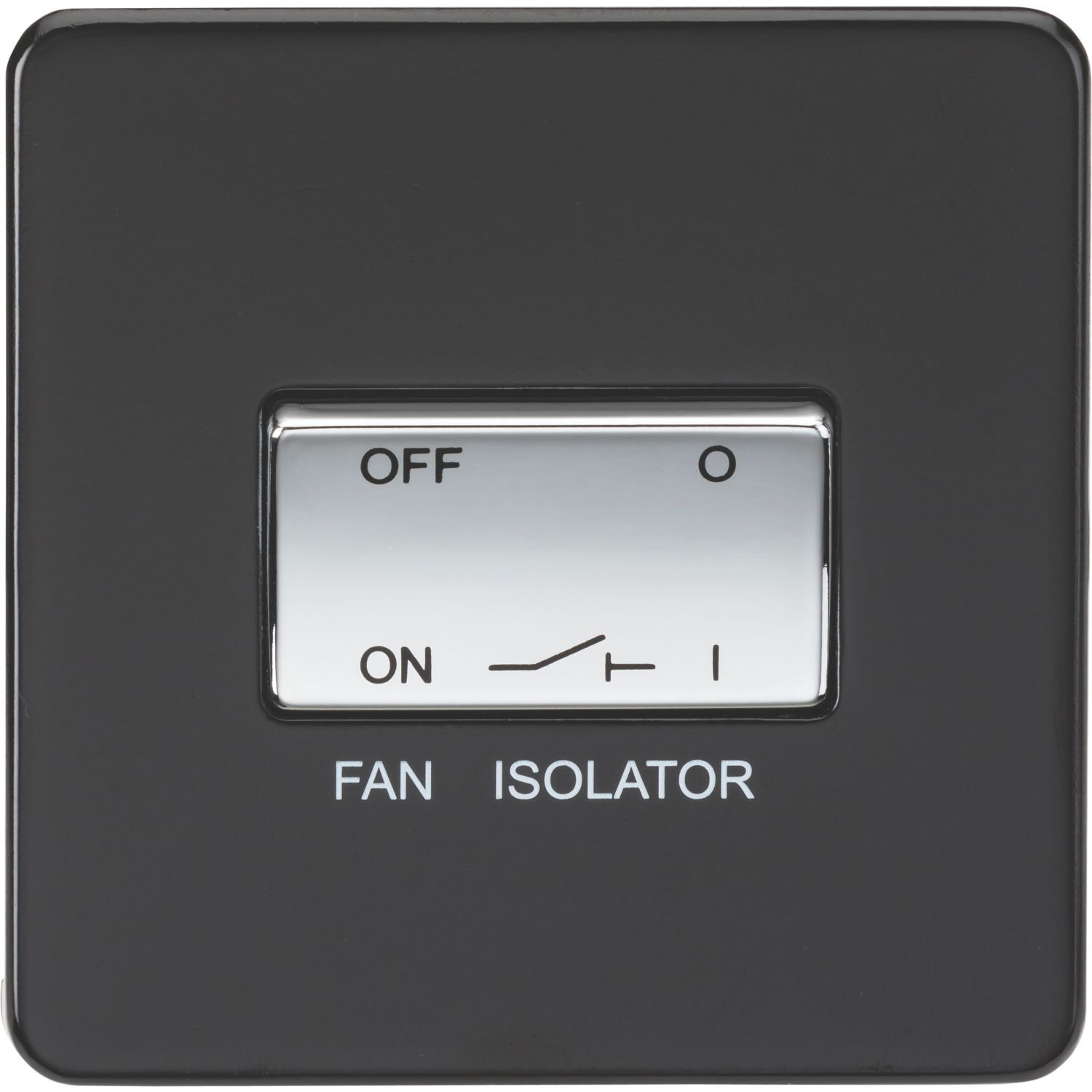 Knightsbridge 10AX 1-Gang TP Fan Isolator Switch Matt Black (216TX)