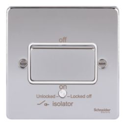 Schneider Electric Ultimate Low Profile 10A 1-Gang 3-Pole Fan Isolator Switch Polished Chrome  with White Inserts