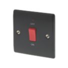 British General Nexus Metal 45A 1-Gang DP Cooker Switch Matt Black with LED