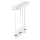 MK  6" Pendant Set Light Fitting B22 White 3 1/2" 5 Pack