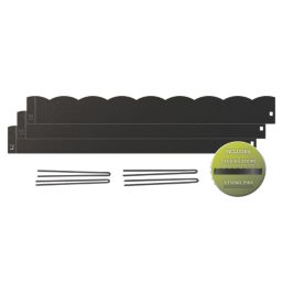 Apollo Metal Lawn Edge Kit (Wave) Matt Black Powder Coated 0.91m