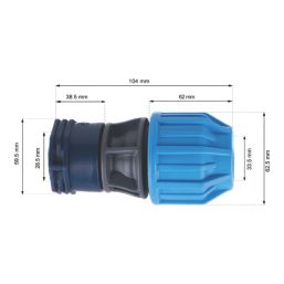 Flomasta  MDPE Copper Adaptor 32mm x 28mm