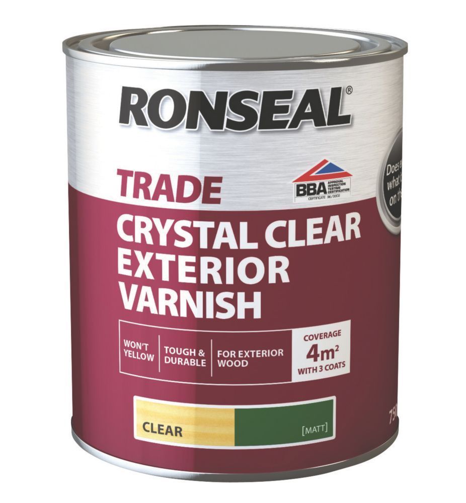 Ronseal Trade Exterior Varnish Matt Clear 750ml - Screwfix