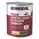 Ronseal 750ml Clear Matt Water-Based Exterior Wood Varnish
