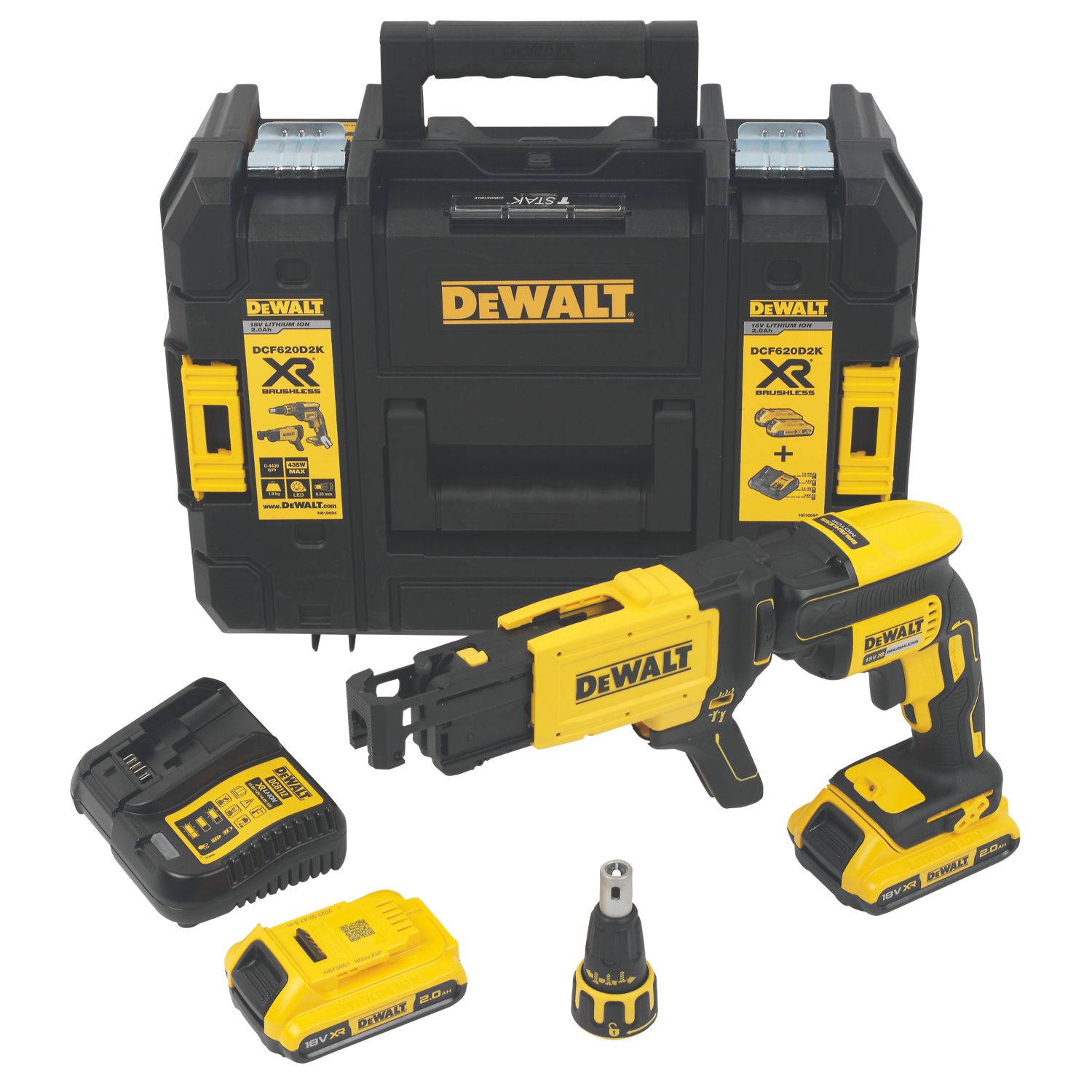 DeWalt DCF620D2K-GB 18V 2 x 2Ah Li-Ion XR Brushless Cordless Collated Drywall Screwdriver (217FU)
