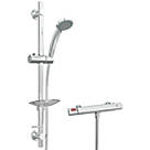 Cassellie SRV001 HP/Combi Flexible Exposed Chrome Thermostatic Bar Mixer Shower