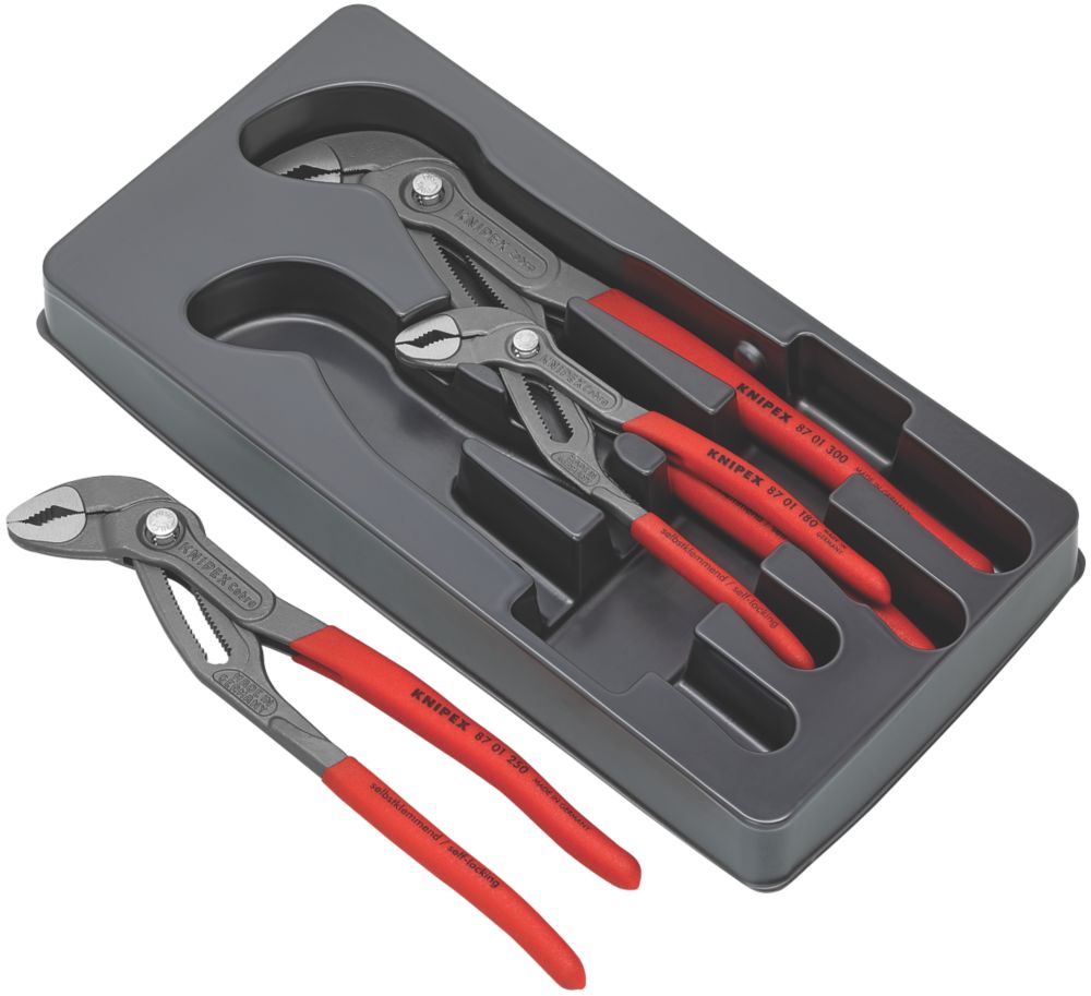 Knipex Cobra Water Pump Pliers 3 Piece Set - Screwfix