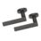 Designer Levers Scylla Lever on Rose Door Handle Pair Matt Black