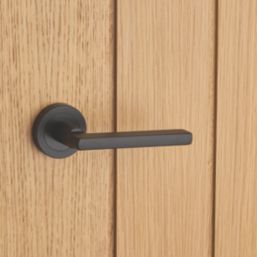 Designer Levers Scylla Lever on Rose Door Handle Pair Matt Black