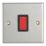 Contactum iConic 32A 1-Gang DP Control Switch Brushed Steel  with Black Inserts