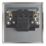 Contactum iConic 32A 1-Gang DP Control Switch Brushed Steel  with Black Inserts
