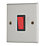 Contactum iConic 32A 1-Gang DP Control Switch Brushed Steel  with Black Inserts