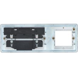 Knightsbridge SFR992RMW 13A 2-Gang DP Combination Plate + 4.0A 18W 2-Outlet Type A & C USB Charger Matt White with White Inserts