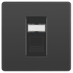 British General Evolve 1-Gang RJ45 Ethernet Socket Polished Black with ...