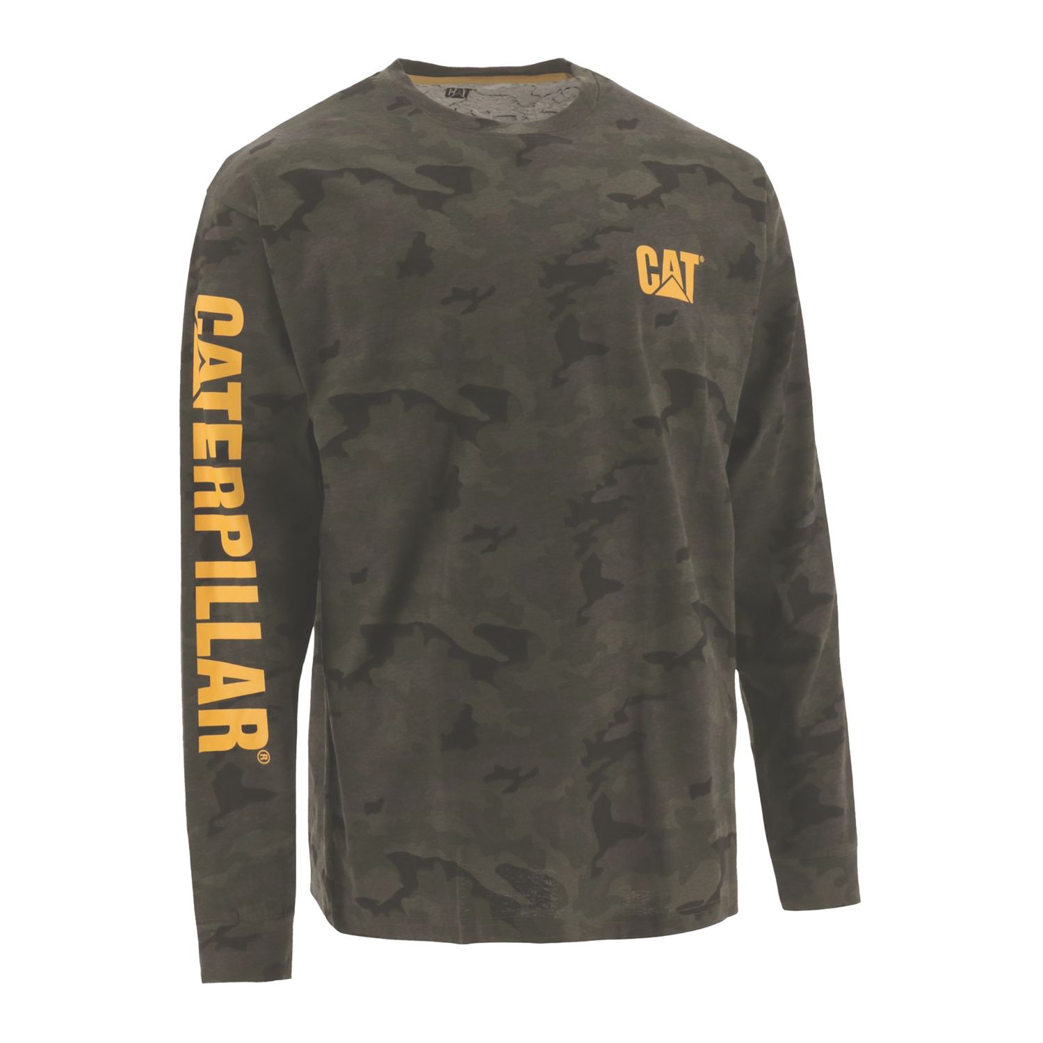 CAT Trademark Banner Long Sleeve Tee Shirt Dark Green 3X Large 50" Chest (217XT)