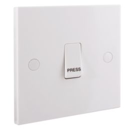 British General 900 Series 10AX 1-Gang 2-Way 'Press' Retractive Switch White