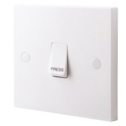 British General 900 Series 10AX 1-Gang 2-Way 'Press' Retractive Switch White