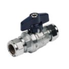 Pegler PB300T Compression Full Bore 15mm Tee Ball Valve with Blue Handle