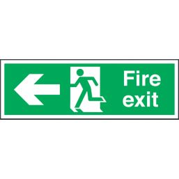 Non Photoluminescent "Fire Exit" Left Arrow Sign 150mm x 450mm