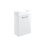 Ohio 1-Door Cloakroom Vanity Unit with Ceramic Basin Gloss White 410mm x 220mm x 600mm