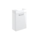 Ohio 1-Door Cloakroom Vanity Unit with Ceramic Basin Gloss White 410mm x 220mm x 600mm