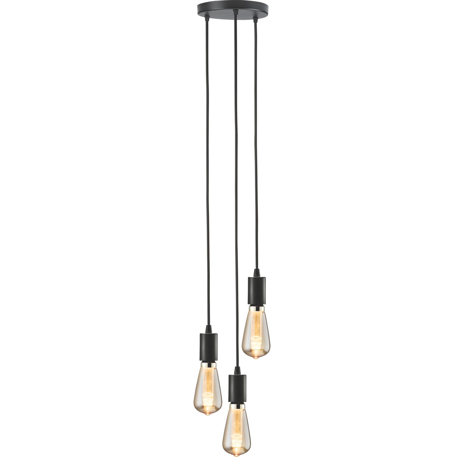 Knightsbridge Contemporary Style 3-Light Pendant Matt Black (218GA)