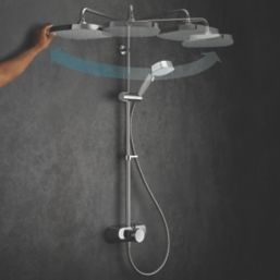 Mira Form Rear-Fed Exposed Chrome Thermostatic Dual Outlet Mixer Shower