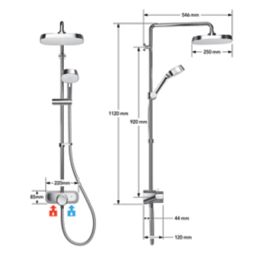 Mira Form Rear-Fed Exposed Chrome Thermostatic Dual Outlet Mixer Shower