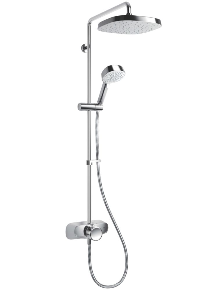 Mira Form RearFed Exposed Chrome Thermostatic Dual Outlet Mixer Shower